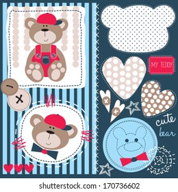 cute bear teddy vector illustration