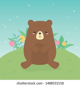 cute bear teddy wild character