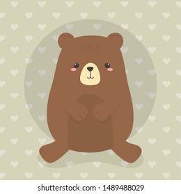 cute bear teddy wild character