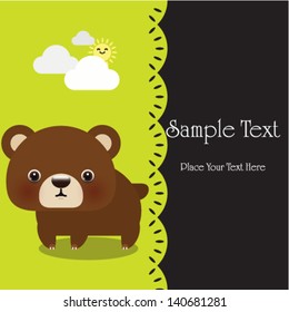 Cute bear with text