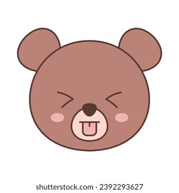 linda expresión de la lengua del oso vectorial ilustración aislada