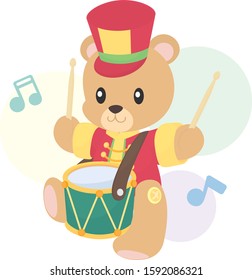 Cute Bear Toy Playing Drum Stock Vector (Royalty Free) 1592086321 ...