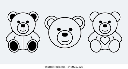cute bear toy vector design