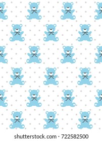 Cute bear toys seamless pattern. Vector illustration.