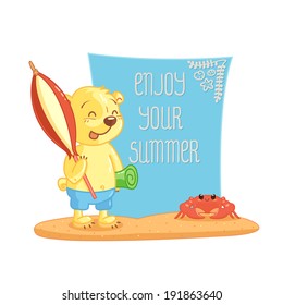Cute bear with umbrella