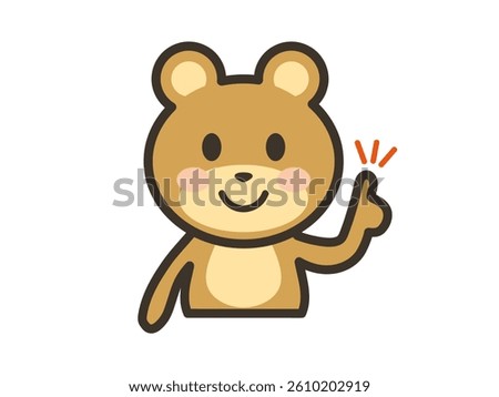 Cute bear upper body illustration explaining the points
