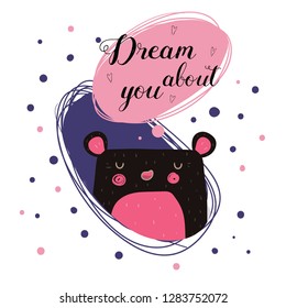 Cute bear with valentine quote
