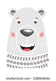 Cute bear vector cartoon illustration