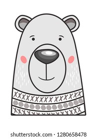 Cute bear vector cartoon illustration