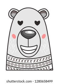 Cute bear vector cartoon illustration