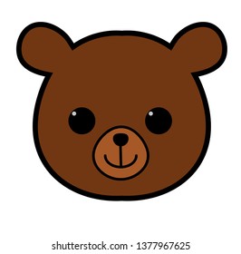
Cute bear. Vector cartoon illustration