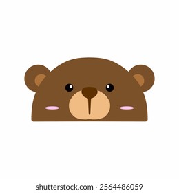 cute bear vector, drawing cartoon bear face, drawing bear face easy and simple full color