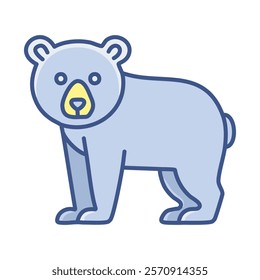 Cute bear vector icon isolated on white background for your web and mobile app design. Wild bears flat symbol design.