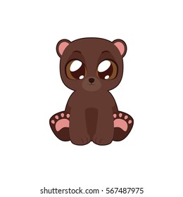 Cute bear vector illustration art in flat color