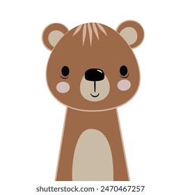 Cute bear vector illustration. Can be used for t-shirt print, kids wear fashion design, baby shower invitation