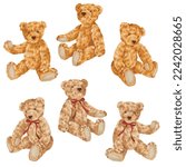 Cute bear vector illustration collection,