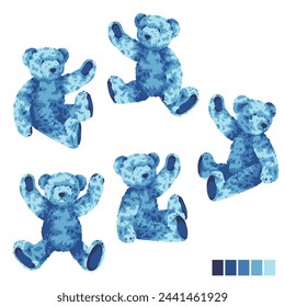 Cute bear vector illustration collection,
