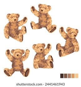 Cute bear vector illustration collection,