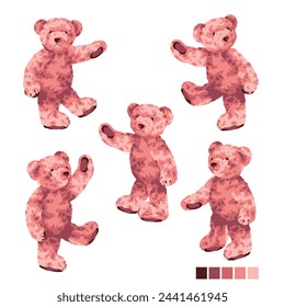 Cute bear vector illustration collection,