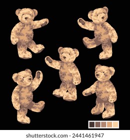 Cute bear vector illustration collection,