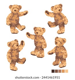 Cute bear vector illustration collection,