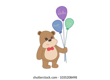 Cute Bear . Vector Illustration. Isolated on white background.