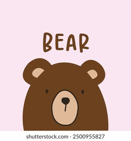 Lindo Oso. Ilustración vectorial, Vector aislado