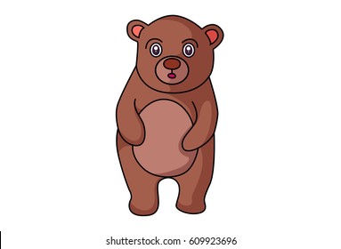 Cute Bear . Vector Illustration. Isolated on white background.