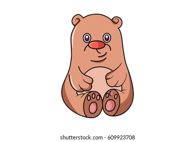 Cute Bear . Vector Illustration. Isolated on white background.