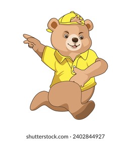 ilustración vectorial de oso lindo, mascota de oso 