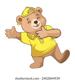 ilustración vectorial de oso lindo, mascota de oso 