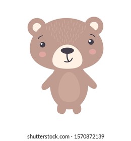 Cute bear vector illustration o white background