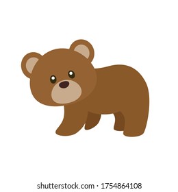 Cute Bear Vector Illustration on White