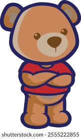 Cute Bear Vector Illustration on a White Background for Children's Designs