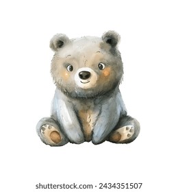 cute bear vector illustration in watercolour style