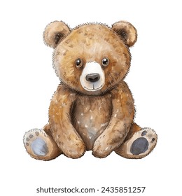 cute bear vector illustration in watercolour style