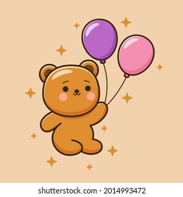 Cute bear vector image, vector eps. 10