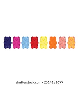 Cute Bear Vector Image, Gummy Bear Vector Image, Jelly Bean Bear Shaped Image, Cartoon Bear Jelly , Candy Animal Shaped Vector, Jelly Gummy Image.