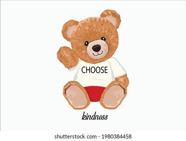 cute bear vector lettering hand drawn joy happiness smile love yourself adventures