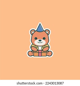 CUTE BEAR VECTOR NEW YEAR