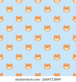 Cute Bear Vector Seamless Pattern Digital Paper – Adorable Cartoon Teddy Bears Background, Kids Nursery Animal Print, Hand-Drawn Forest Wildlife Design for Scrapbooking, Fabric, Wallpaper, and Crafts