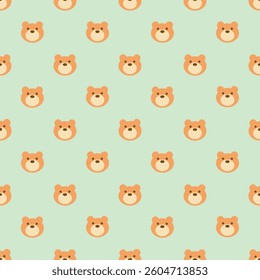 Cute Bear Vector Seamless Pattern Digital Paper – Adorable Cartoon Teddy Bears Background, Kids Nursery Animal Print, Hand-Drawn Forest Wildlife Design for Scrapbooking, Fabric, Wallpaper, and Crafts