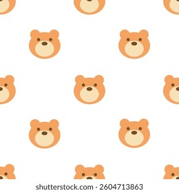 Cute Bear Vector Seamless Pattern Digital Paper – Adorable Cartoon Teddy Bears Background, Kids Nursery Animal Print, Hand-Drawn Forest Wildlife Design for Scrapbooking, Fabric, Wallpaper, and Crafts