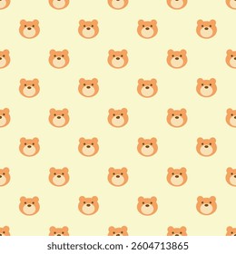 Cute Bear Vector Seamless Pattern Digital Paper – Adorable Cartoon Teddy Bears Background, Kids Nursery Animal Print, Hand-Drawn Forest Wildlife Design for Scrapbooking, Fabric, Wallpaper, and Crafts