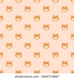 Cute Bear Vector Seamless Pattern Digital Paper – Adorable Cartoon Teddy Bears Background, Kids Nursery Animal Print, Hand-Drawn Forest Wildlife Design for Scrapbooking, Fabric, Wallpaper, and Crafts