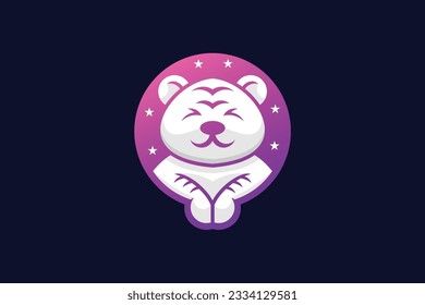 cute bear vector template logo design