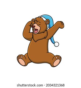 cute bear wake up cartoon 