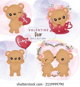 Cute Bear in watercplor Illustrations