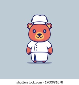Cute bear wearing chef uniform 