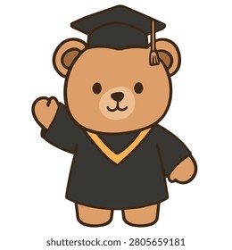 Cute Bear Wearing Graduation